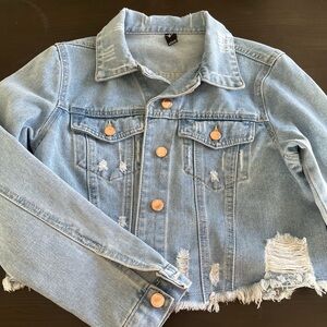 Windsor Light Blue Distressed Jean Jacket